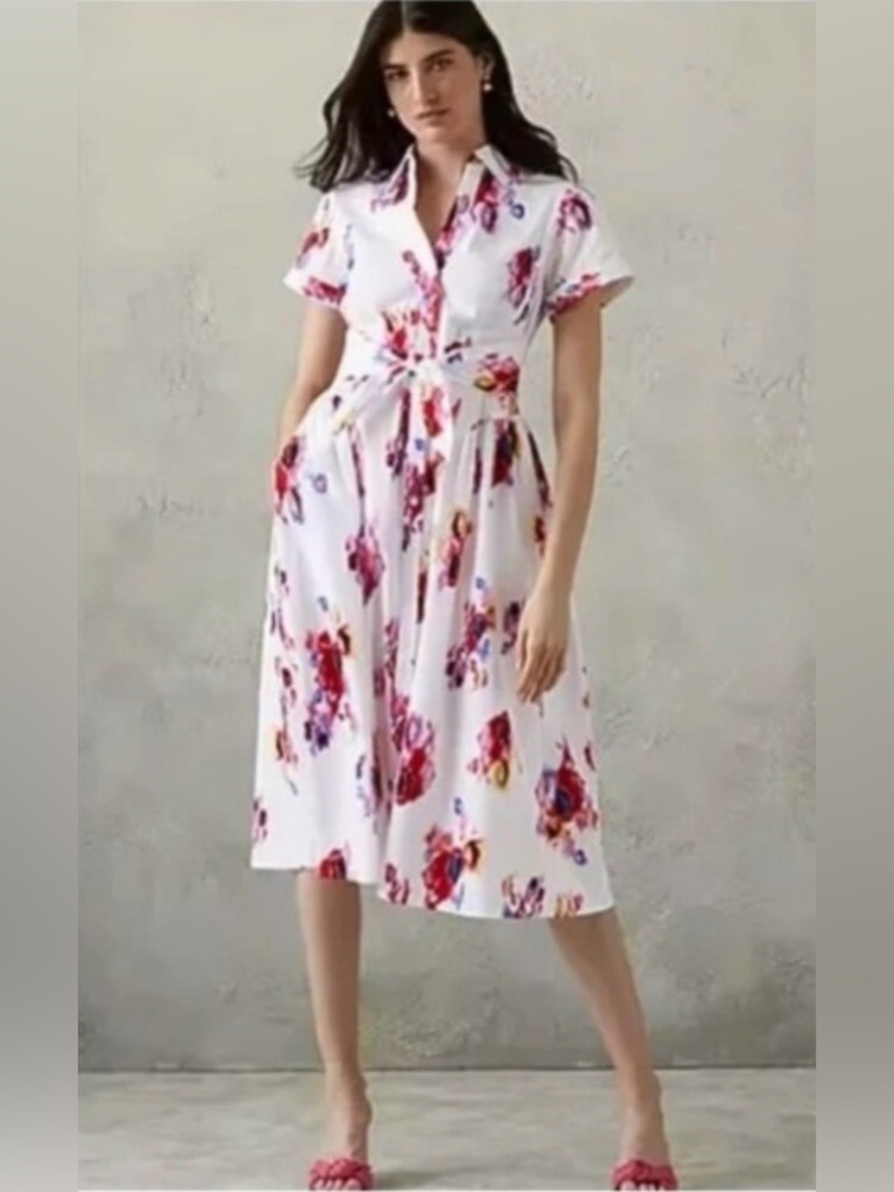 Prabal Gurung JCPenney Belted Midi Relaxed Dress Career Casual Boho Size 2X